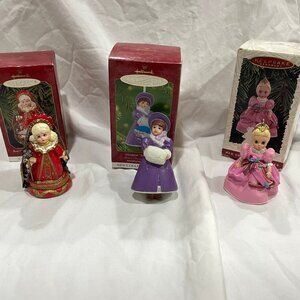 Lot of 3 Madame Alexander Hallmark Keepsake Ornaments- Cinderella, Red Queen Meg
